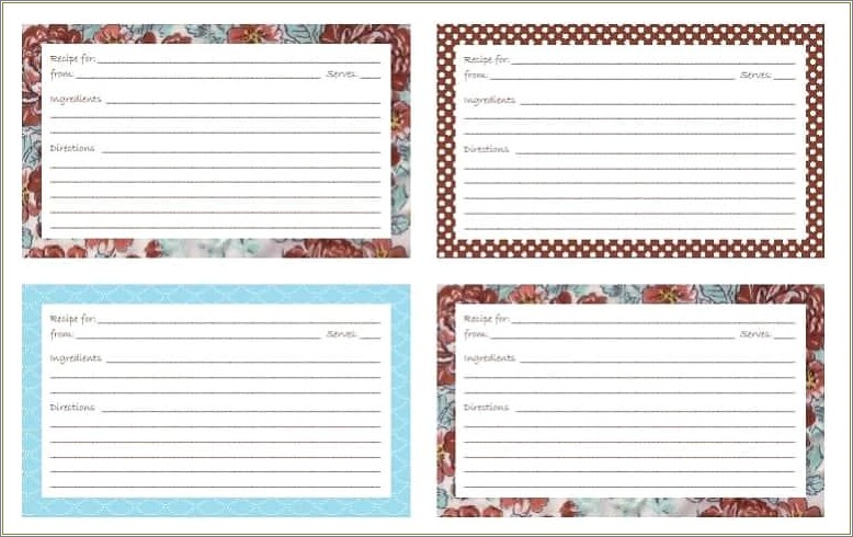 Free Downloadable Recipe Template Full Page