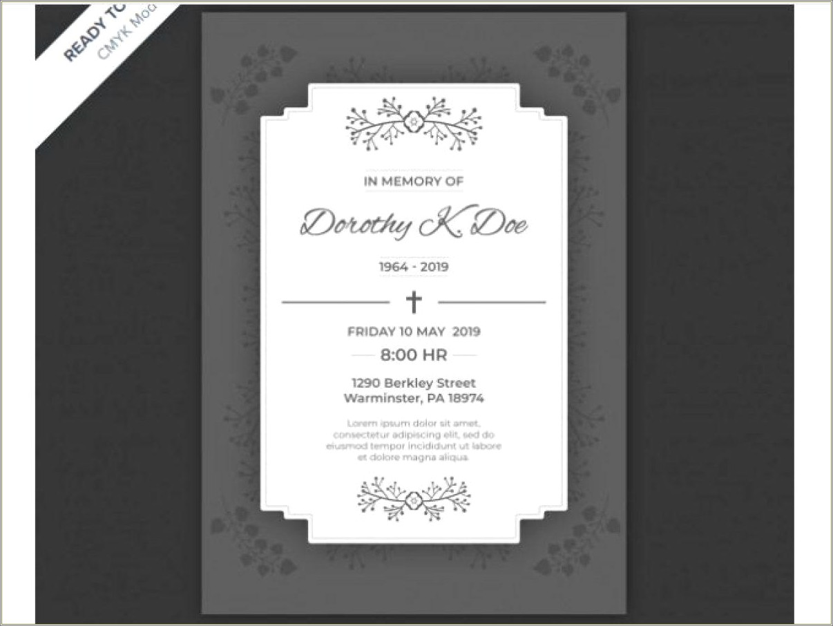 Free Downloadable Templates For Death Anniversary