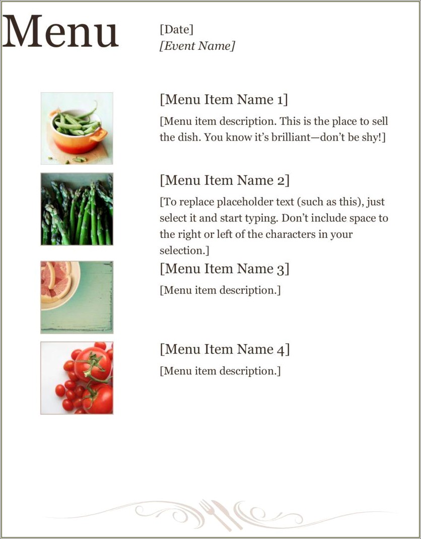Free Drinks Menu Templates For Word