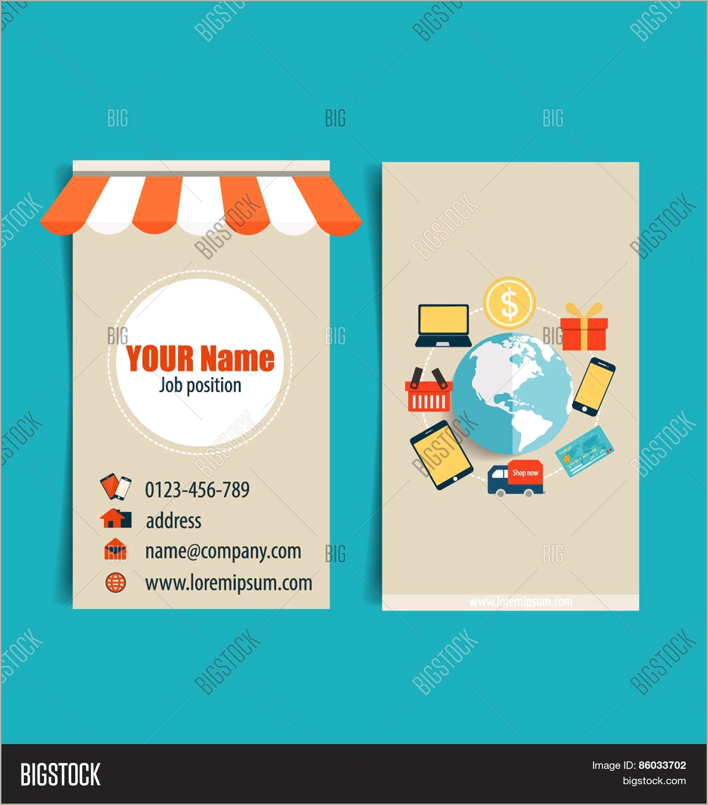 Free Ecommerance Theme Business Card Templates