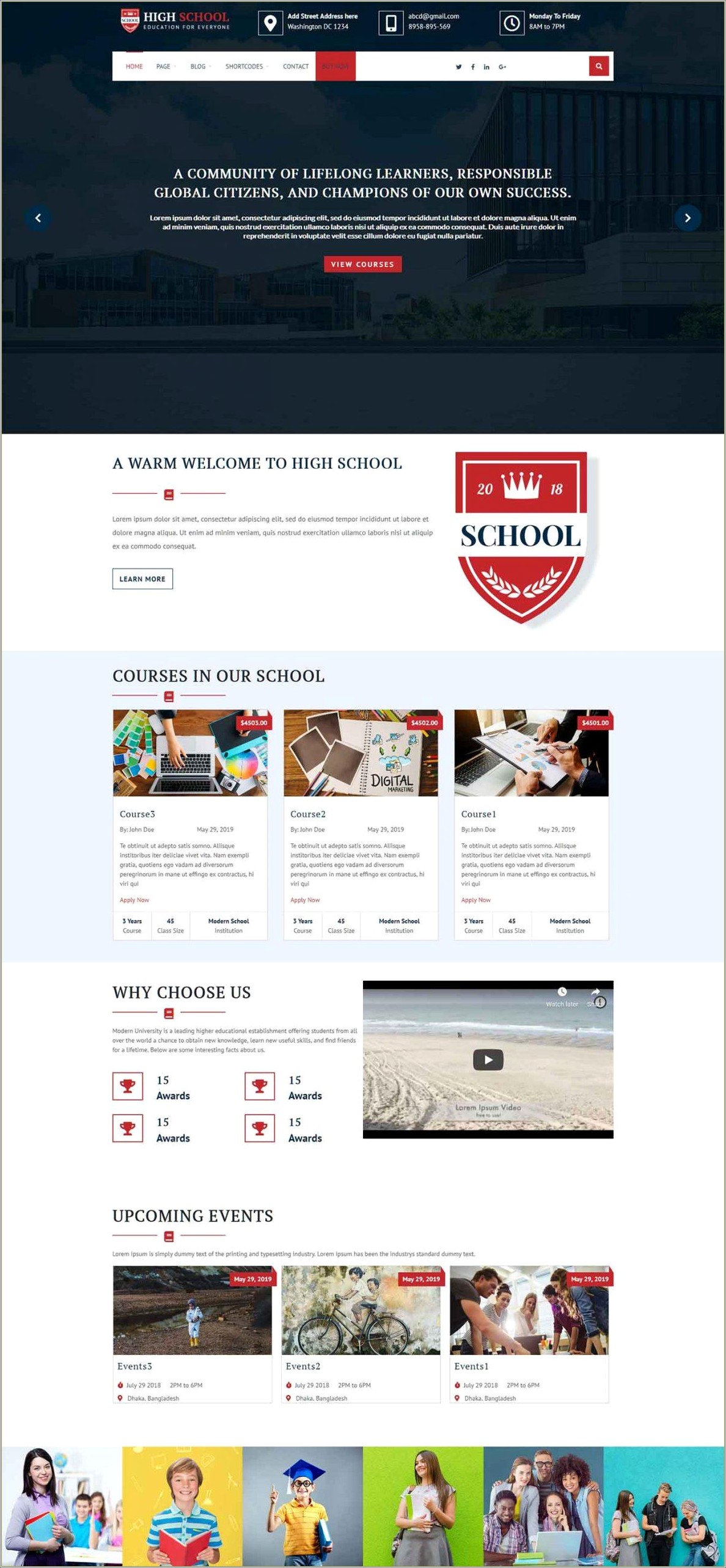 Free Education Agency Template For WordPress