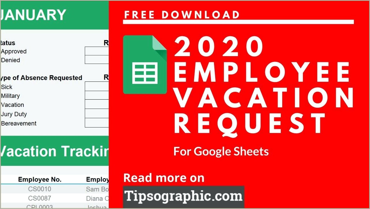 Free Employee Vacation Calendar Template 2017