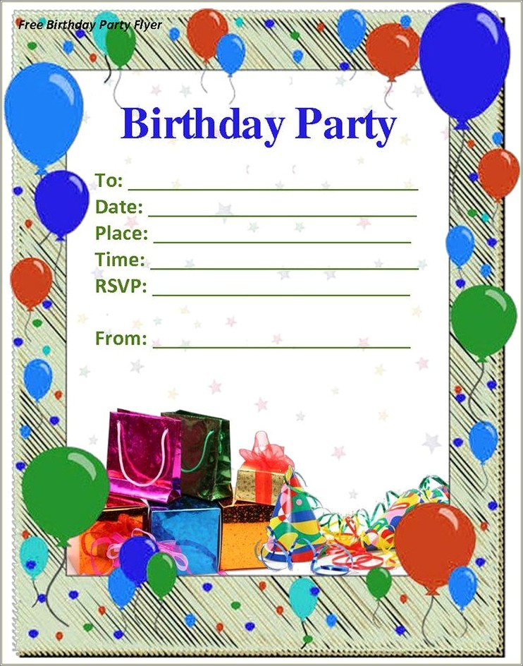 Free Empty Birthday Invitation Templates Christian