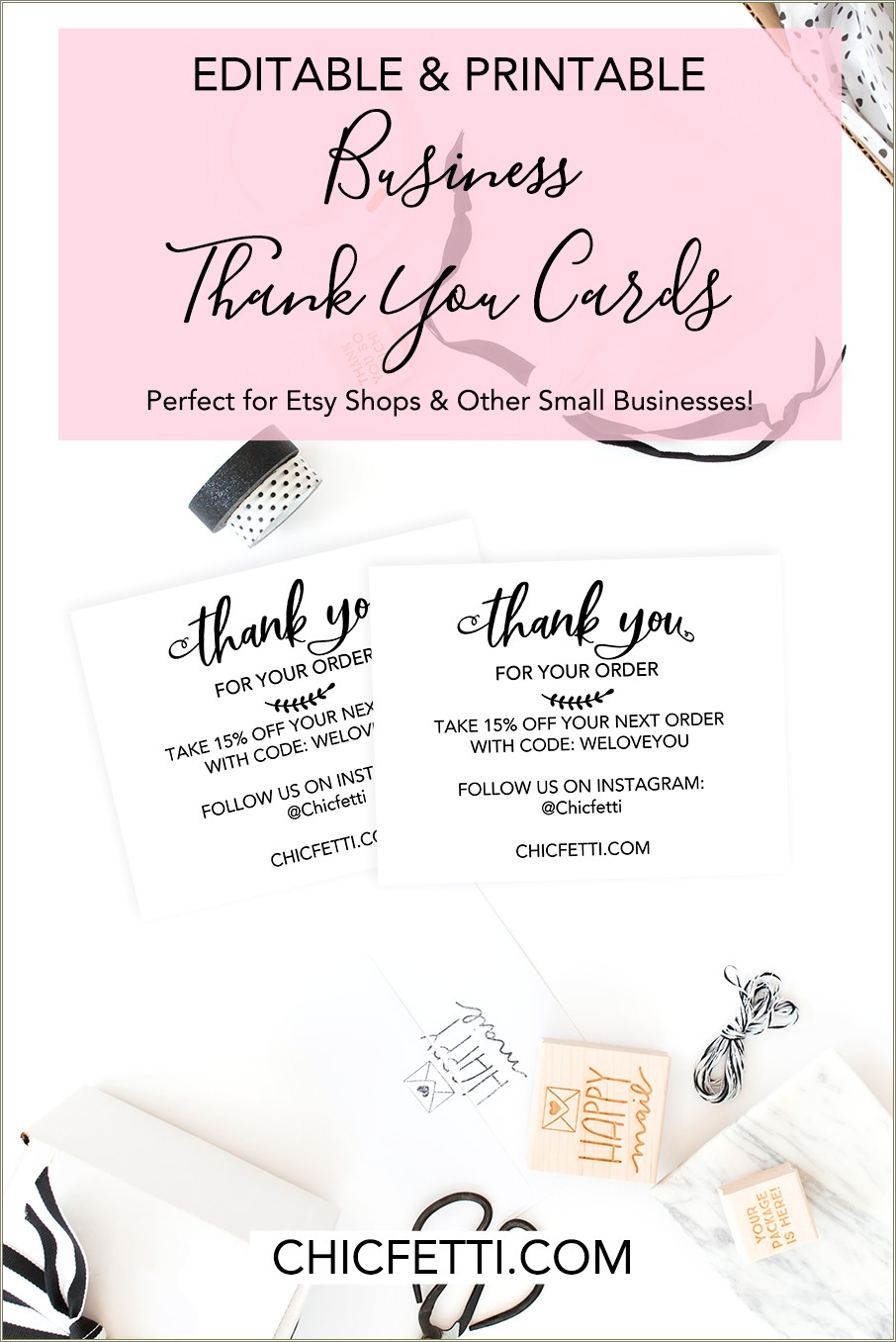 Free Etsy Thank You Card Templates