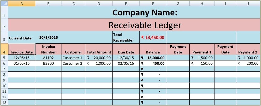 Free Excel Accounting Template Small Business