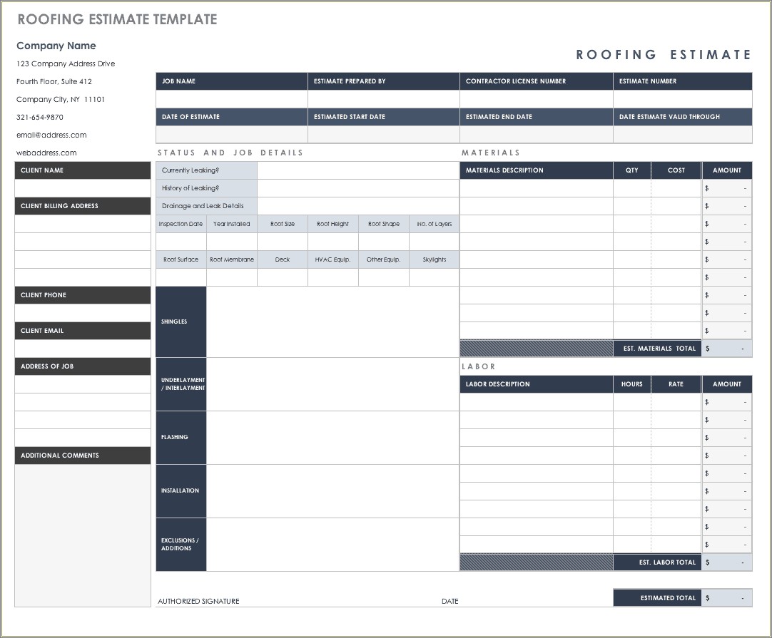 Free Excel Construction Cost Estimate Template