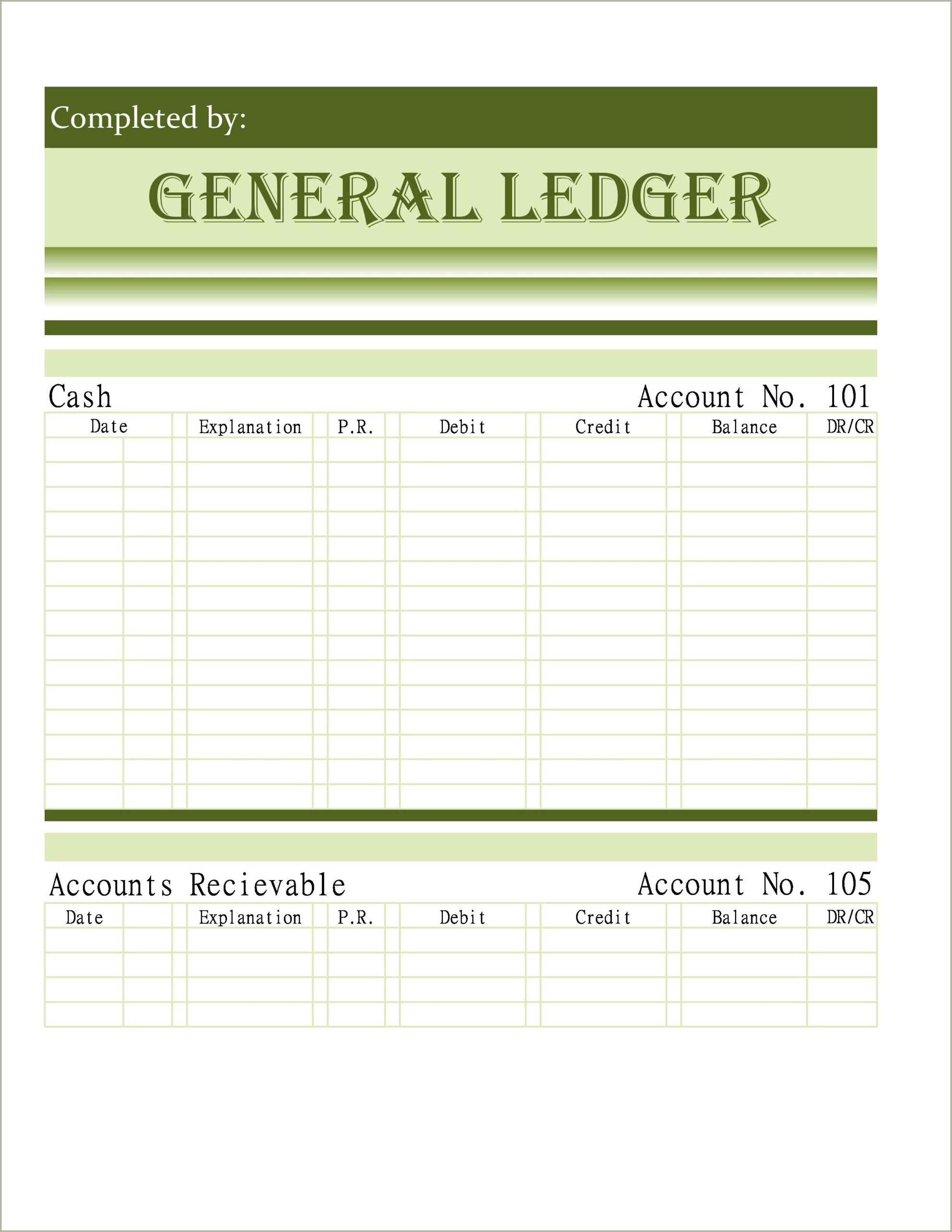 Free Excel General Ledger Template Download