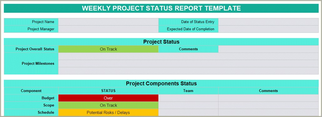 Free Excel Project Progress Report Template