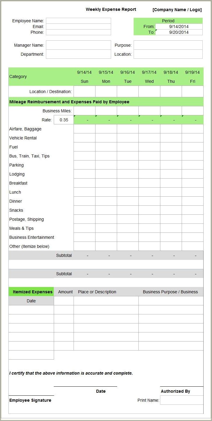 Free Expense Report Template For Divorce