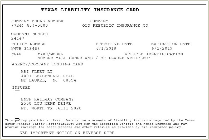Free Fake Auto Insurance Card Templates
