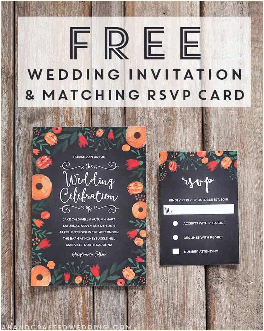 Free Fall Themed Wedding Invitation Templates