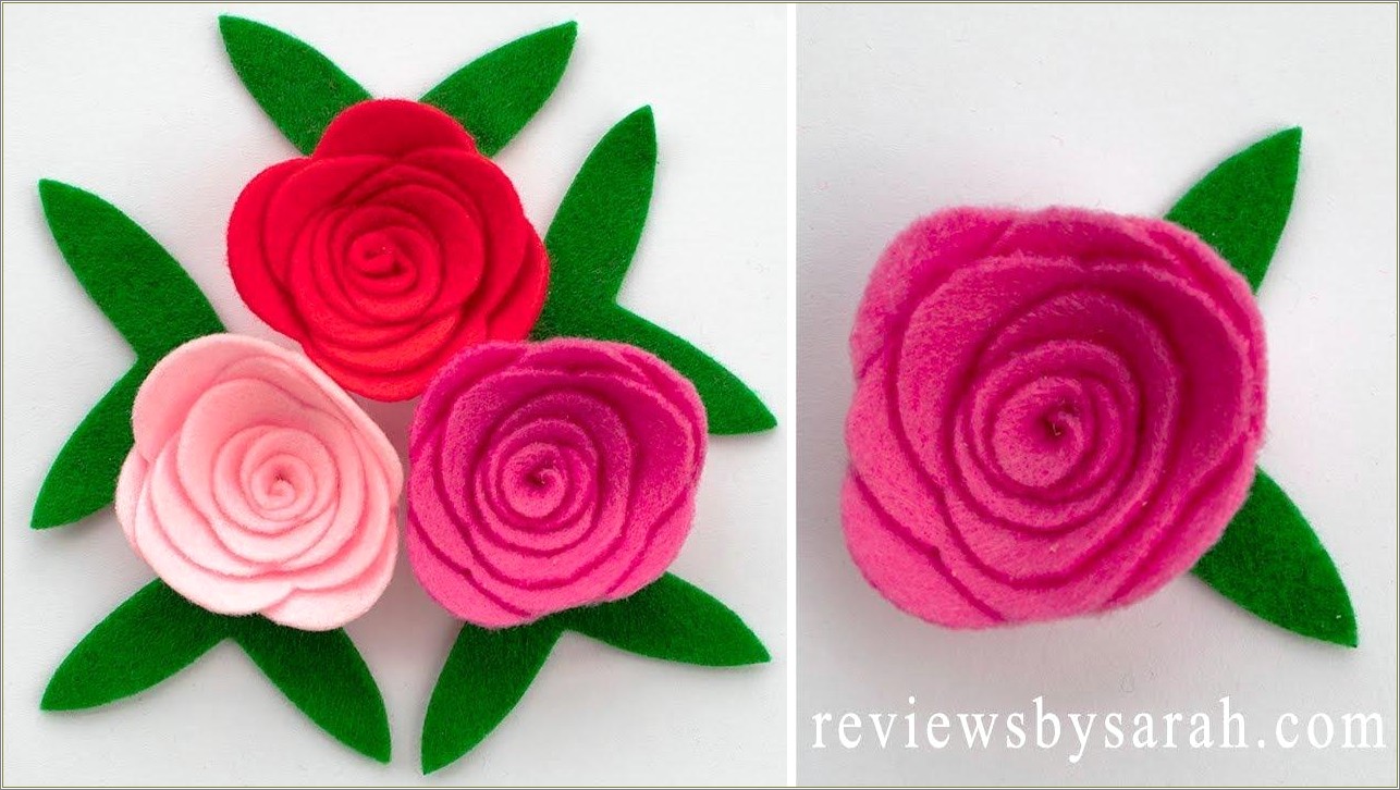 Free Felt Rolled Rose Flower Template