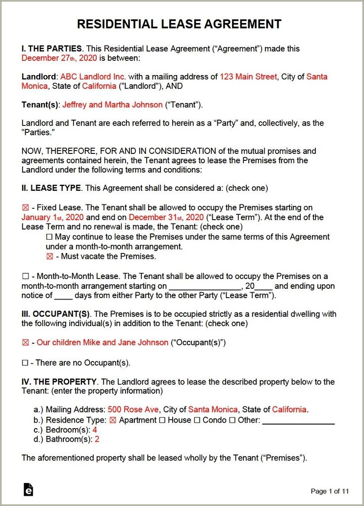 Free Fillable Commercial Lease Agreement Template