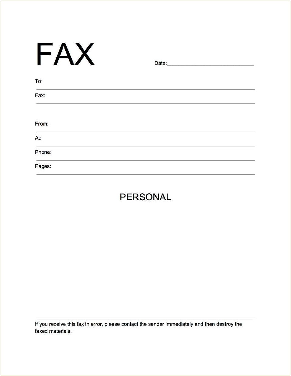 Free Fillable Fax Cover Sheet Template