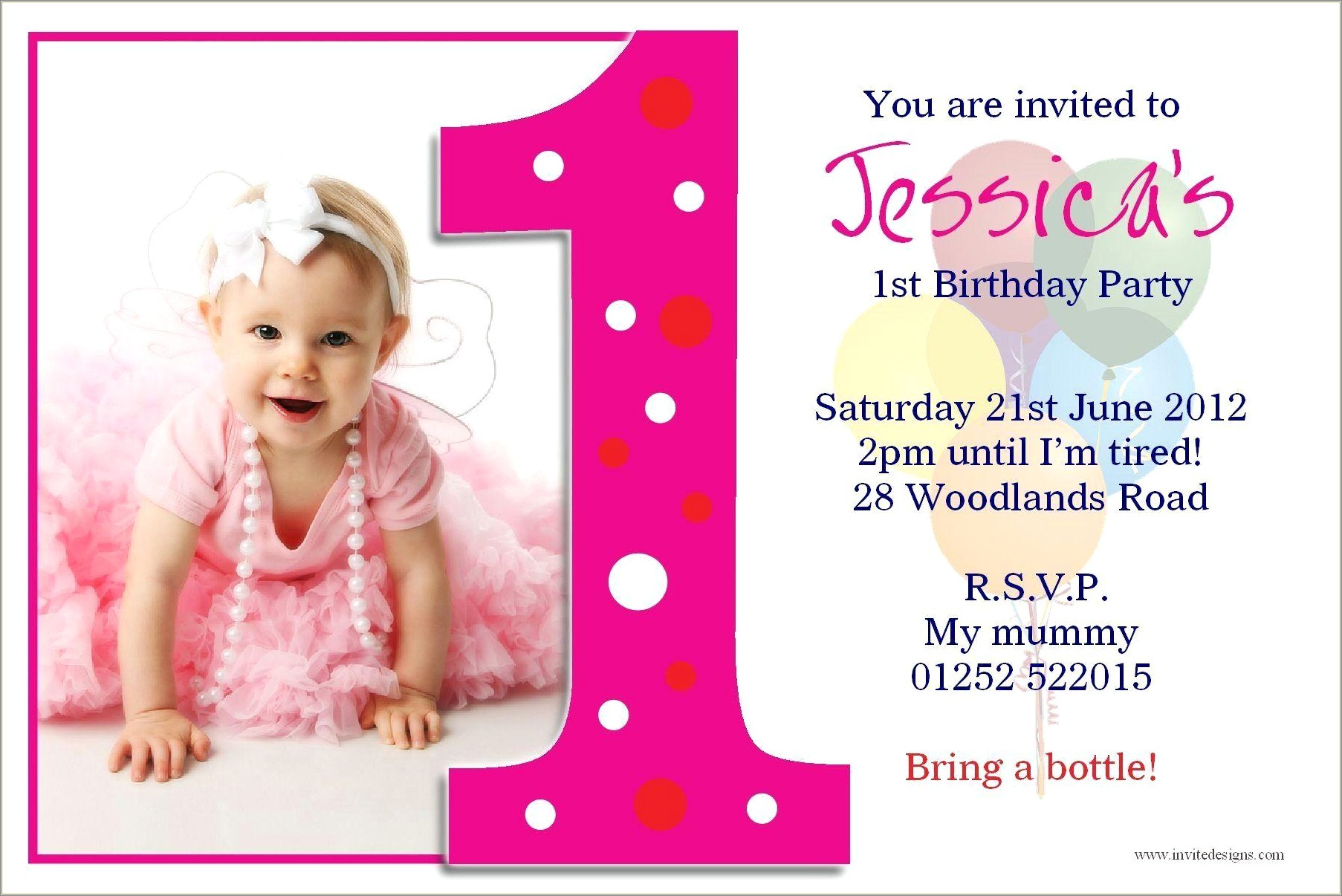 Free First Year Birthday Invitation Templates