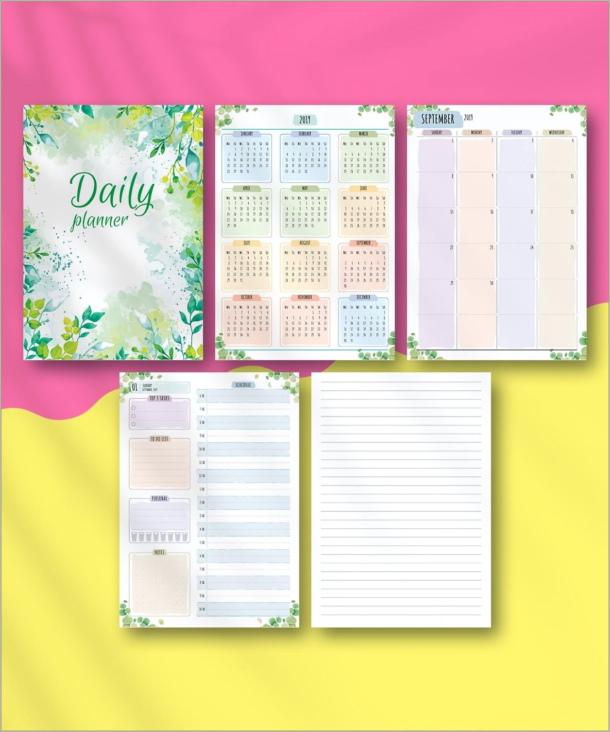 Free Floral Daily Schedule Template Pdf