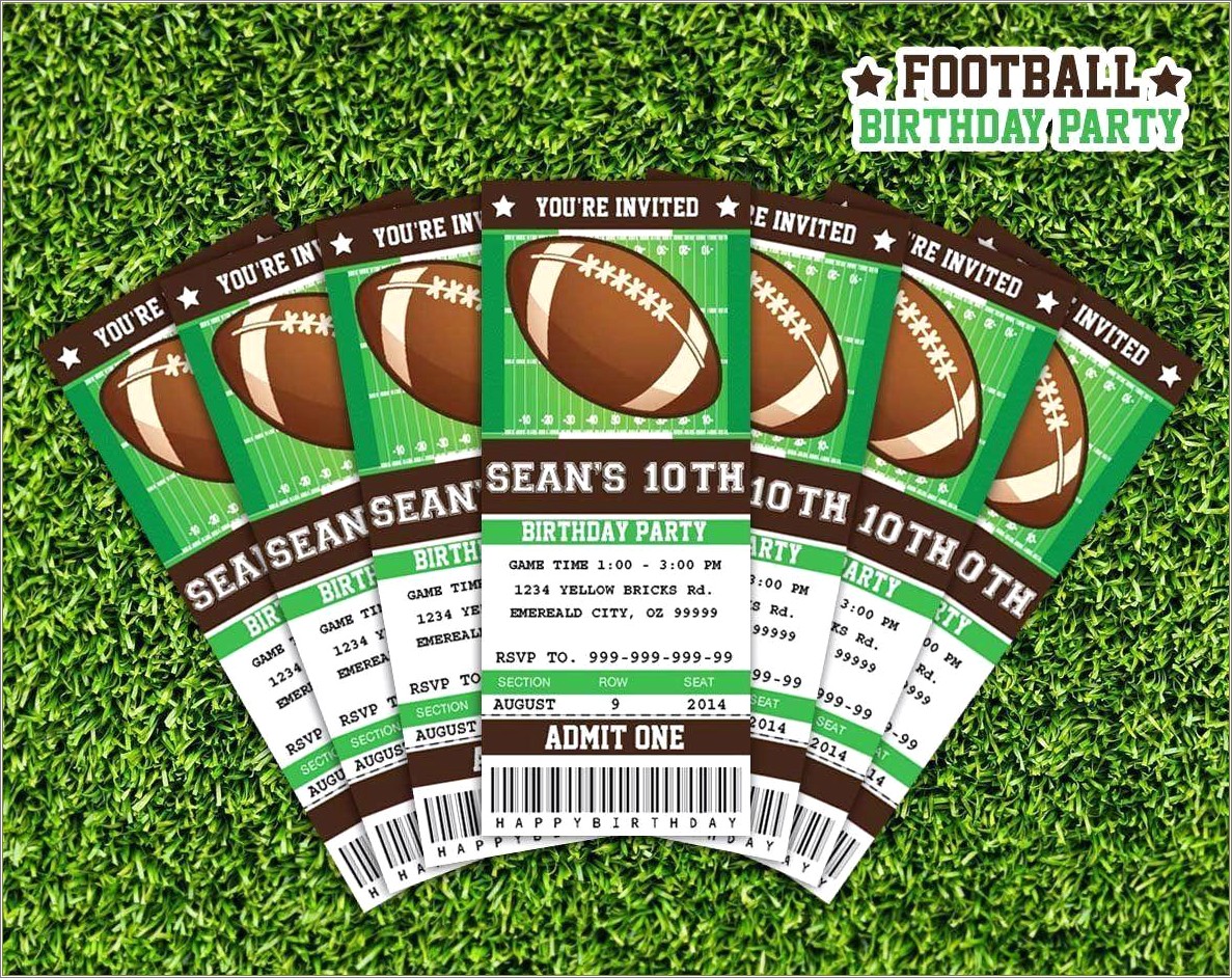 Free Football Ticket Party Invitation Template