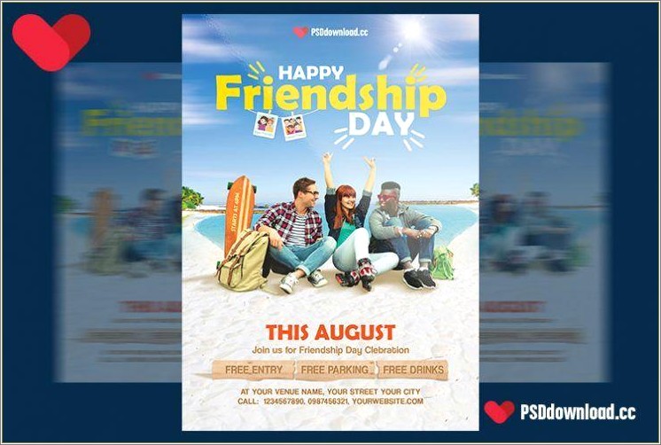 Free Friends Day Flyer Template Pds
