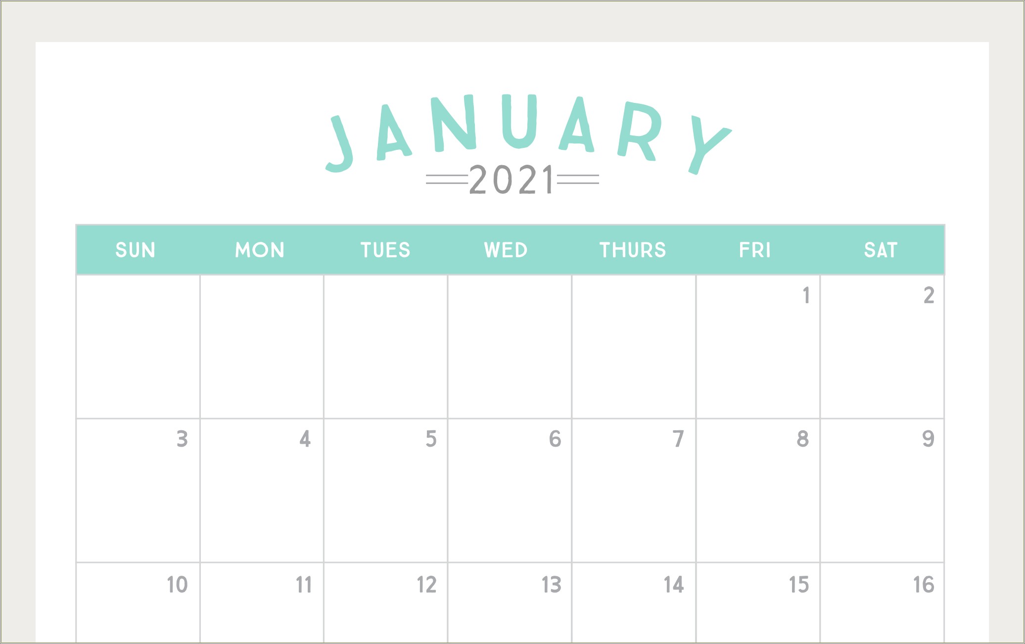 Free Fun Monthly Calendar Template 2020