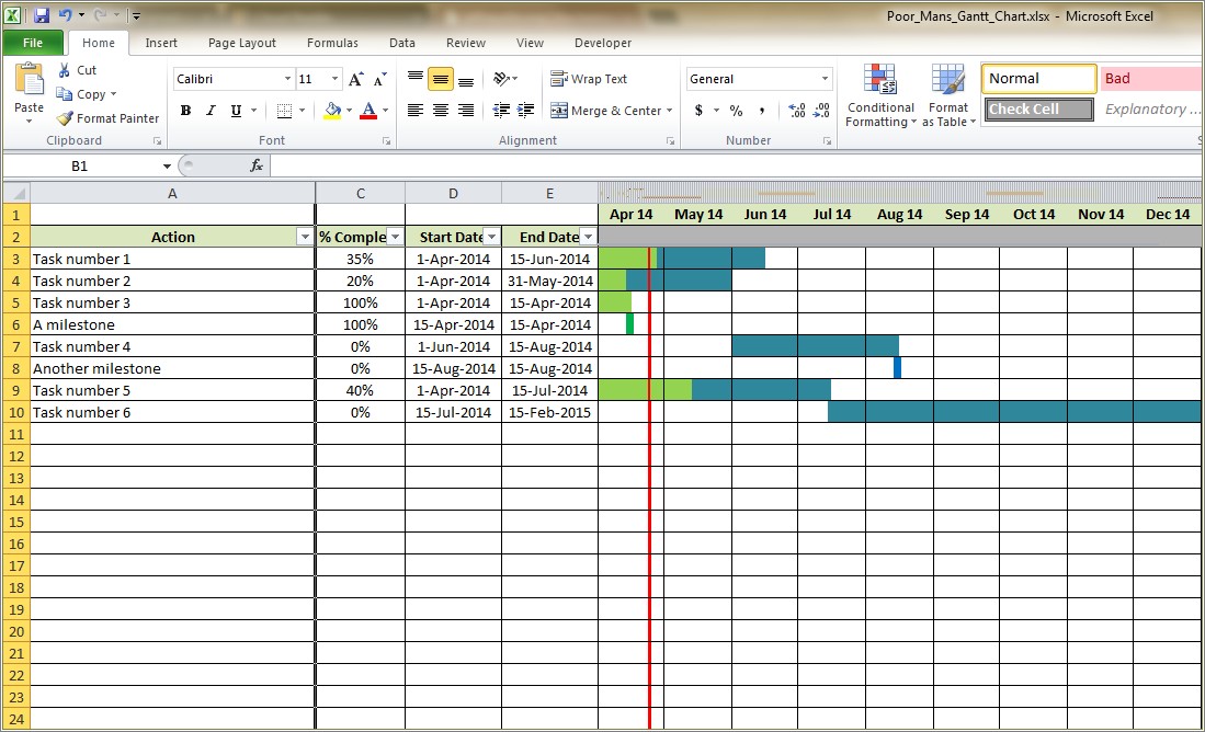 Free Gantt Chart Template Microsoft Excel