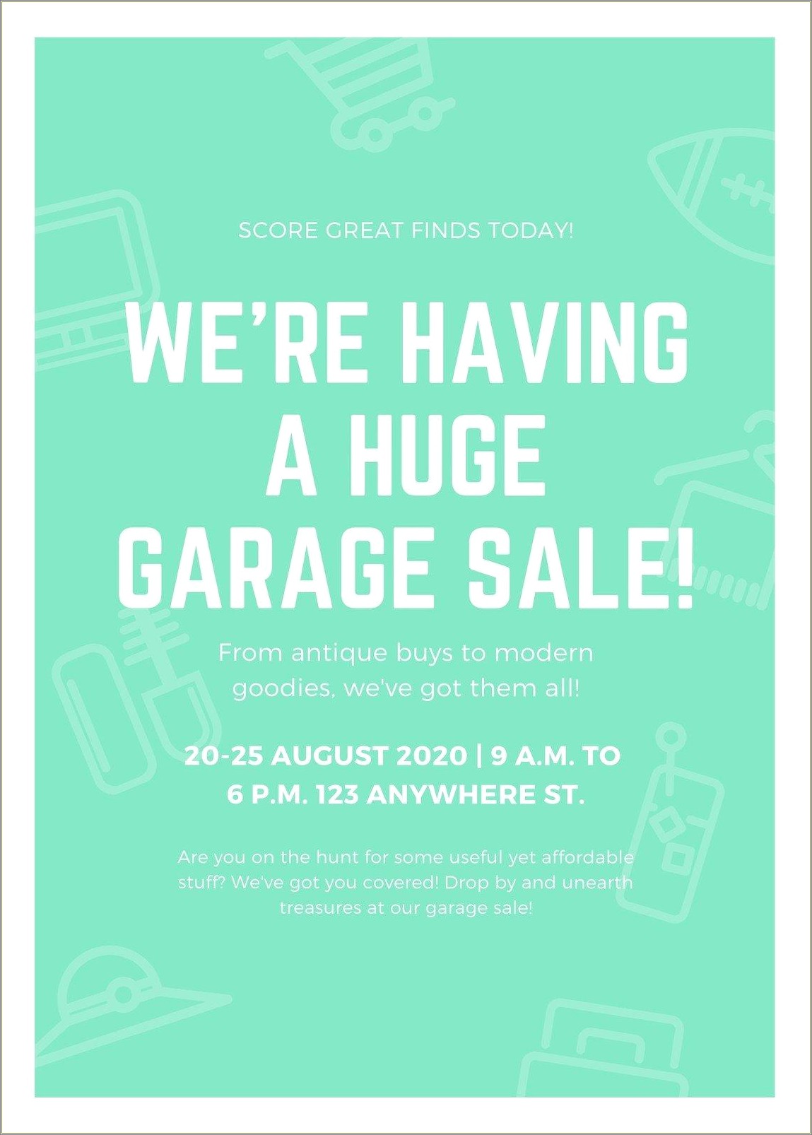 Free Garage Sale Price Tag Template