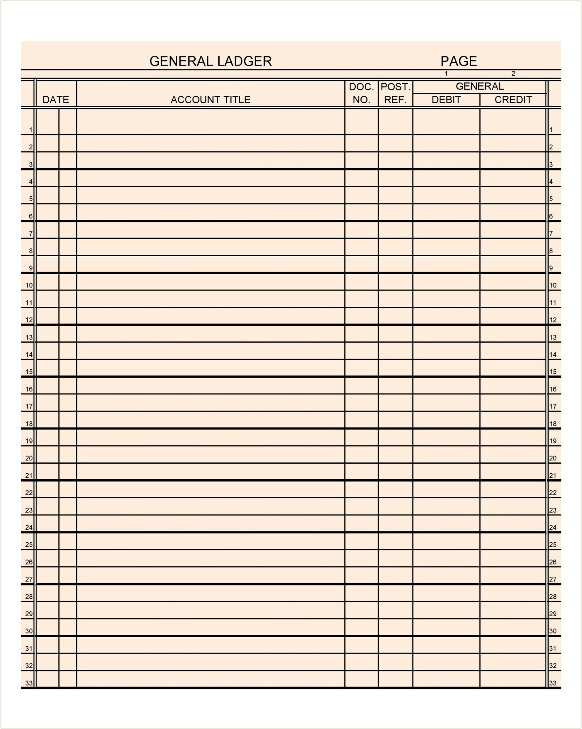 Free General Ledger Templates For Mac