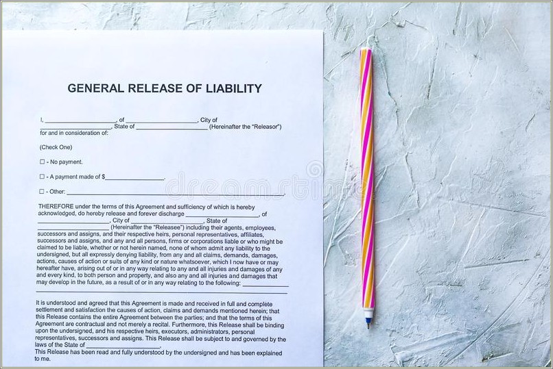 Free General Release Of Liability Template