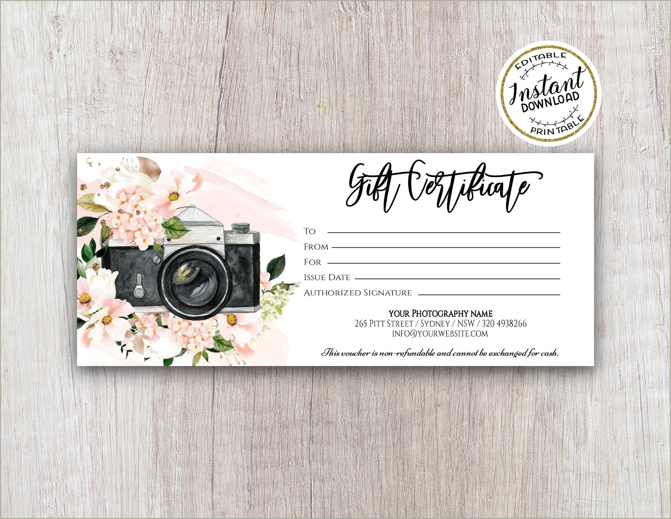 Free Gift Certificate Template For Photographer