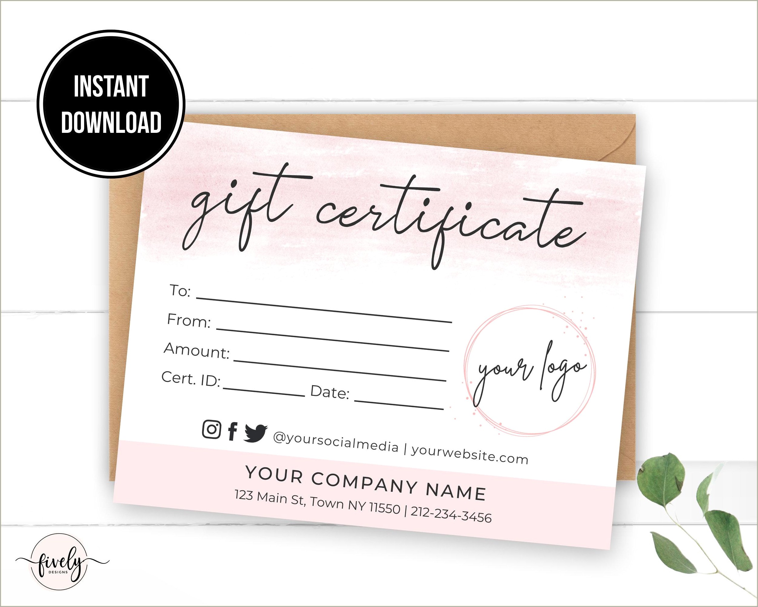 Free Gift Certificate Template With Apples