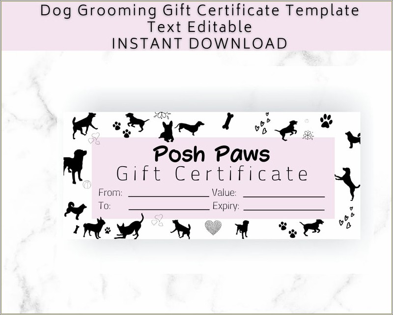Free Gift Certificate Template With Dogs