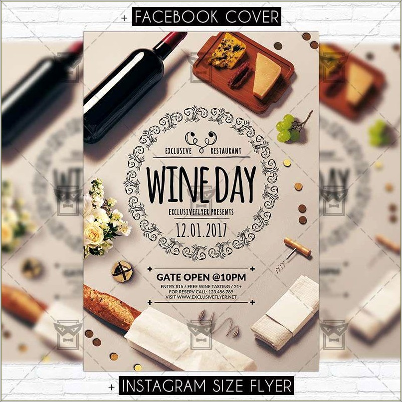 Free Goodbye And Wine Flyer Template