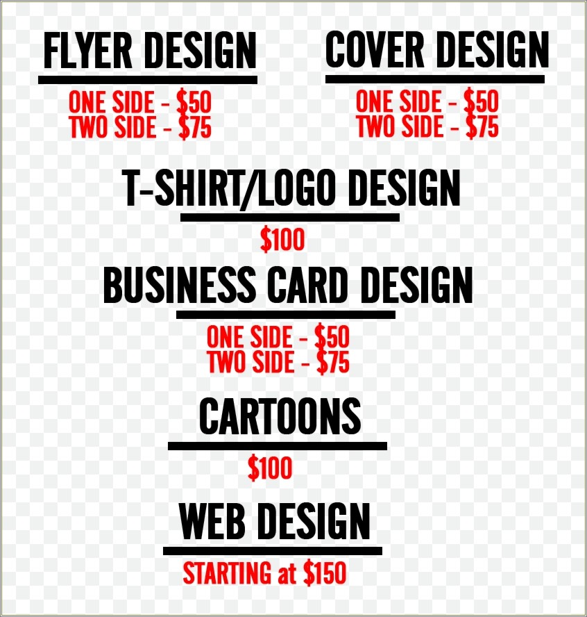 Free Graphic Design Price List Template