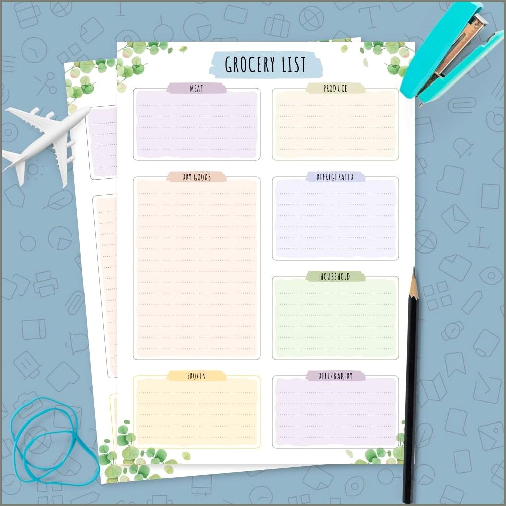 Free Grocery List Templates To Download