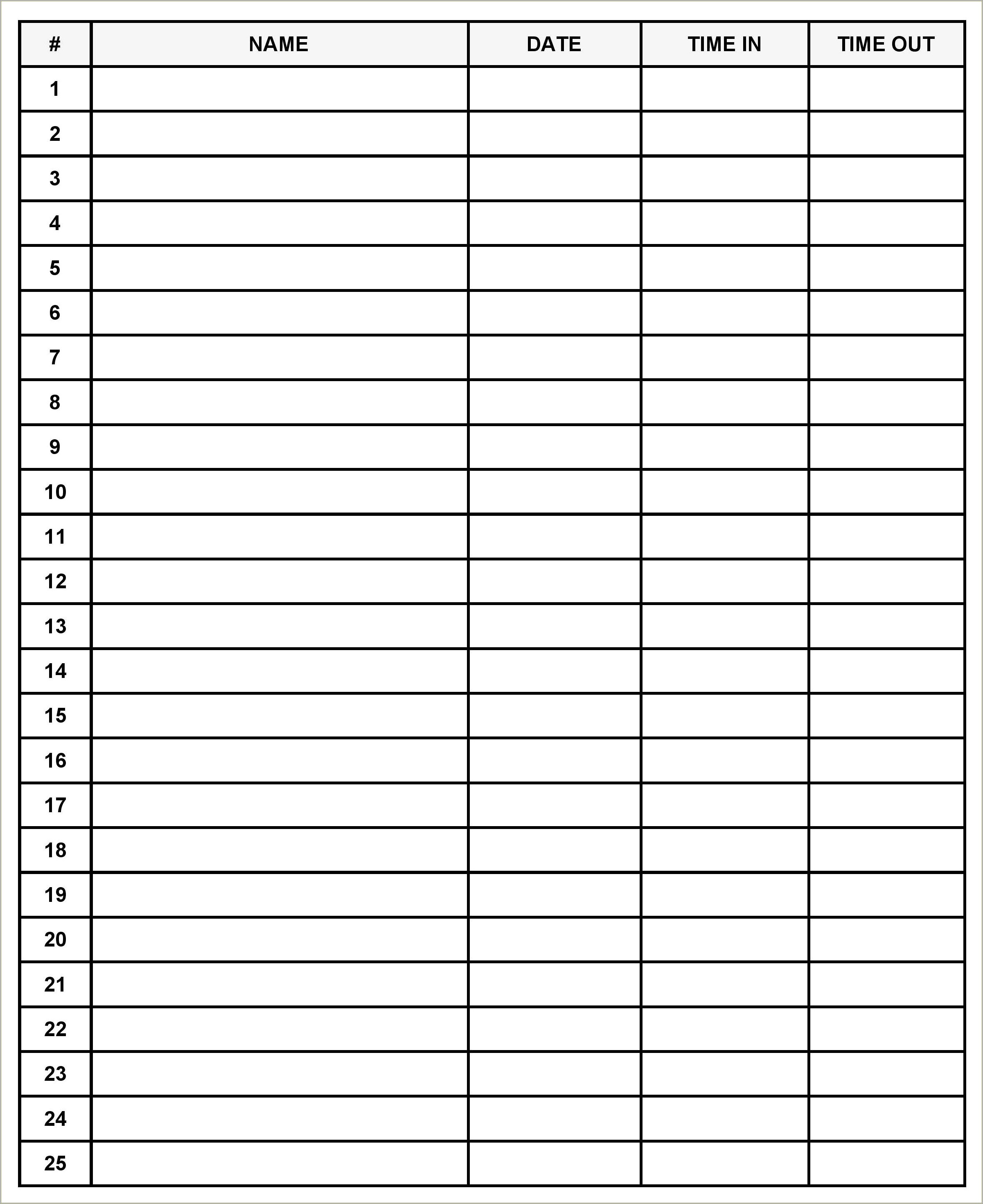 Free Guest Sign In Sheet Template