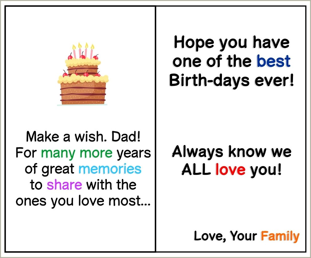 Free Happy Birthday Dad Card Templates