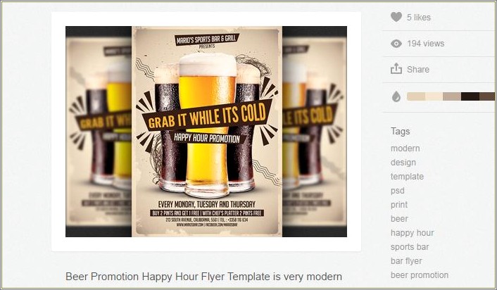 Free Happy Hour Flyer Template Word