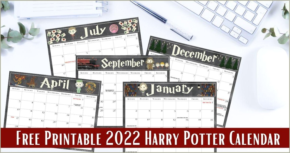 Free Harry Potter Weekly Menu Template