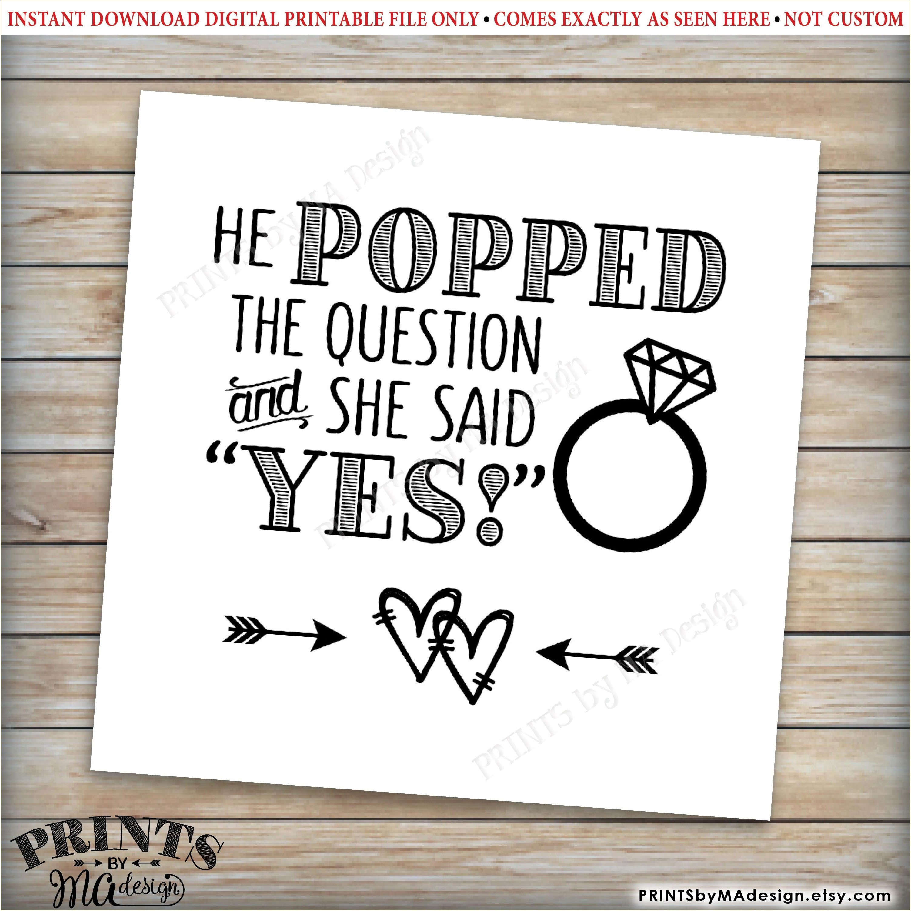 Free He Popped The Question Template