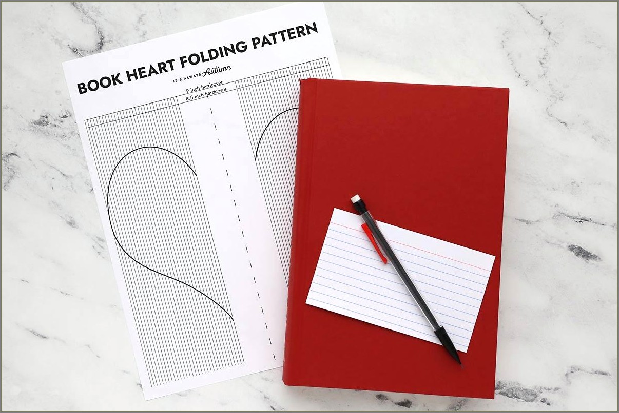Free Heart Template For Book Folding