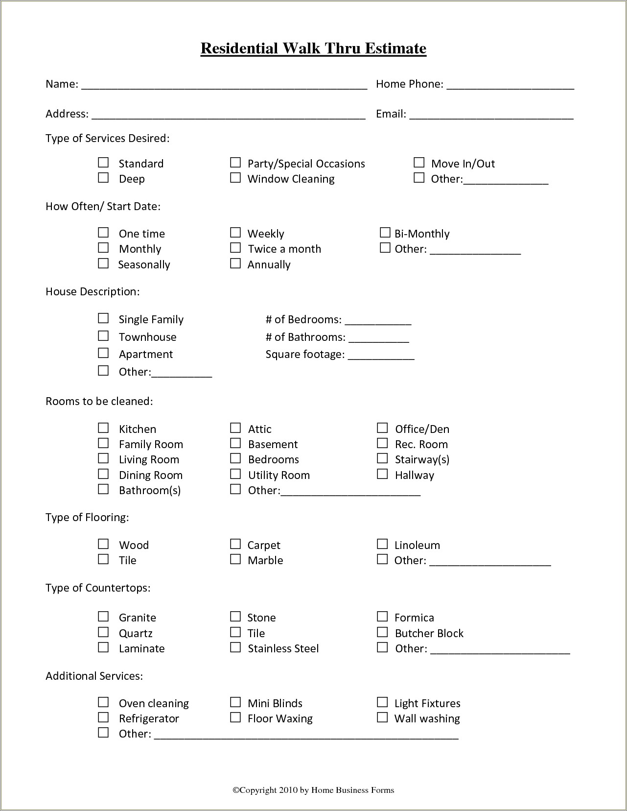 Free Home Cleaning Google Spreadsheet Template
