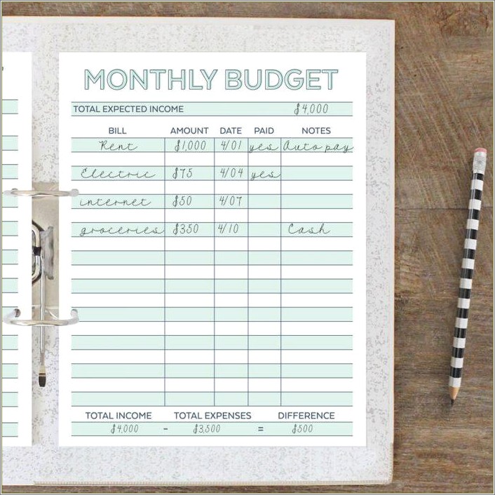 Free Household Budget Templates For Mac