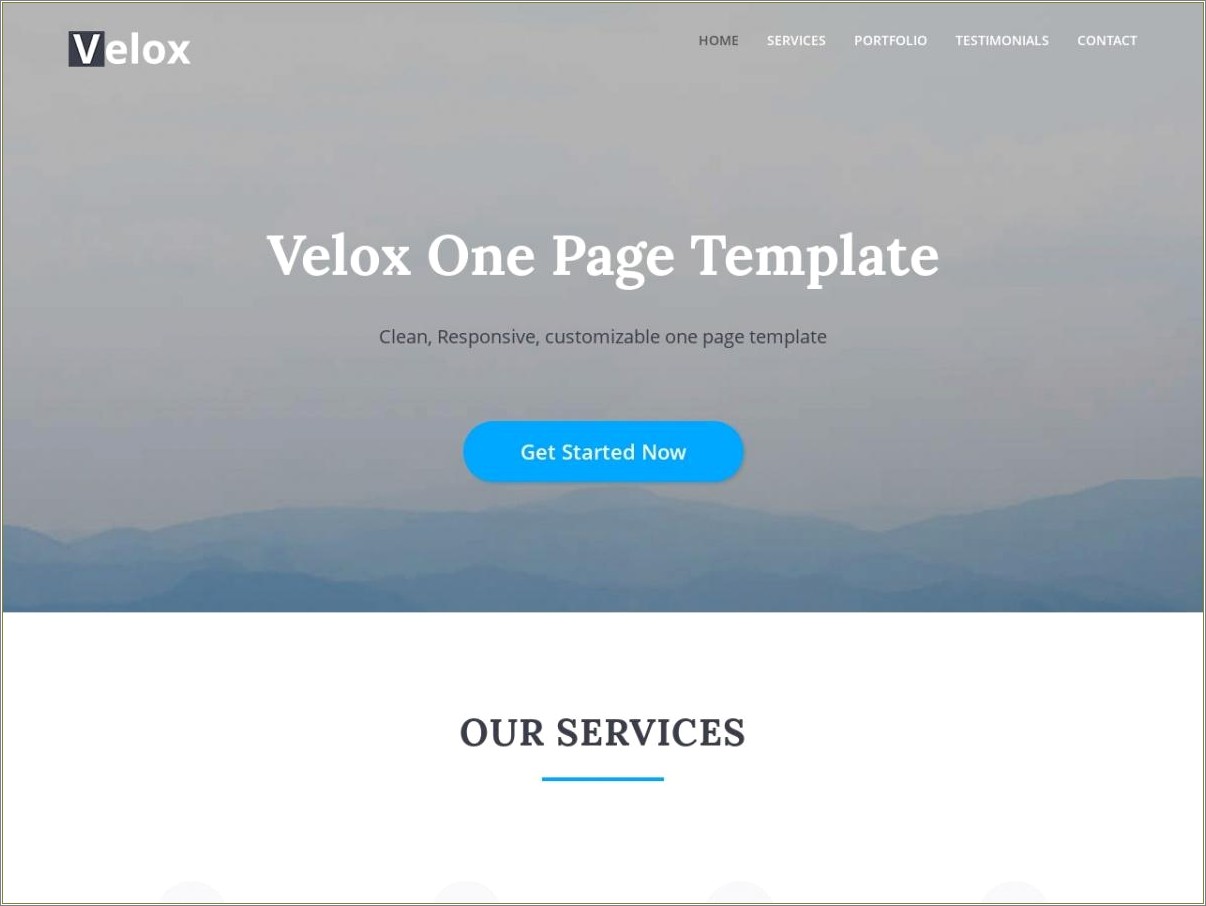 Free Html Css Template One Page
