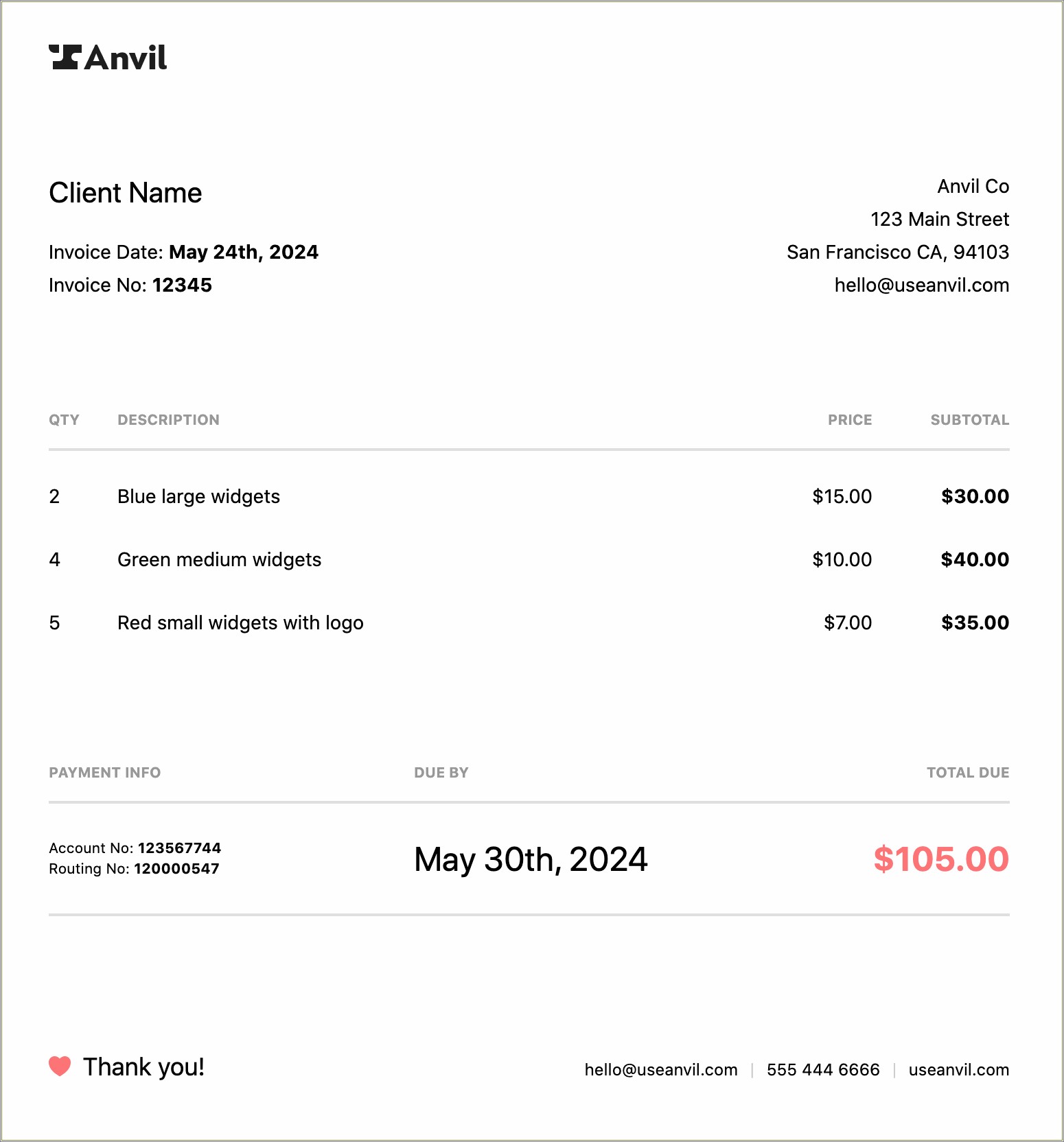 Free Html Email Template For Invoices
