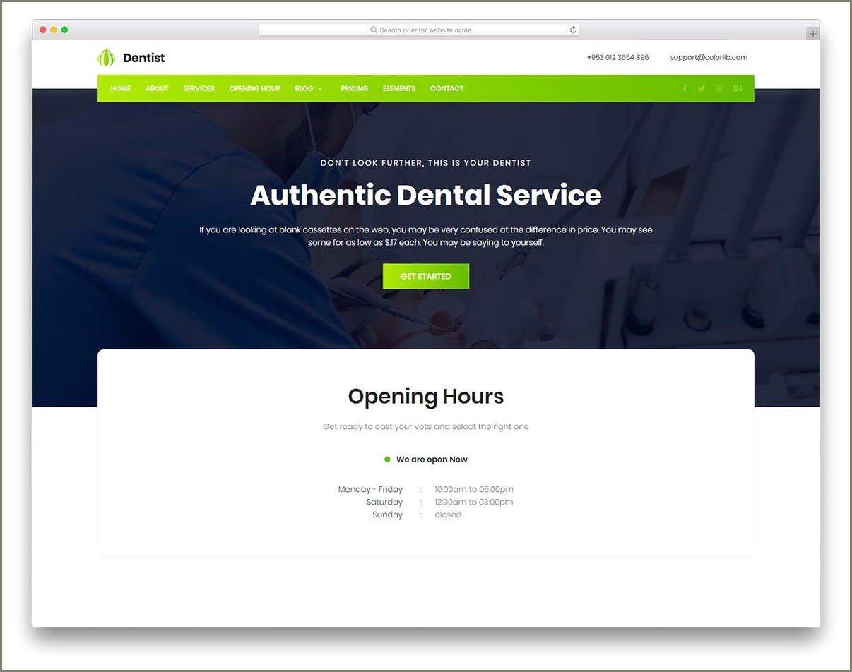 Free Html Template For Dental Clinic