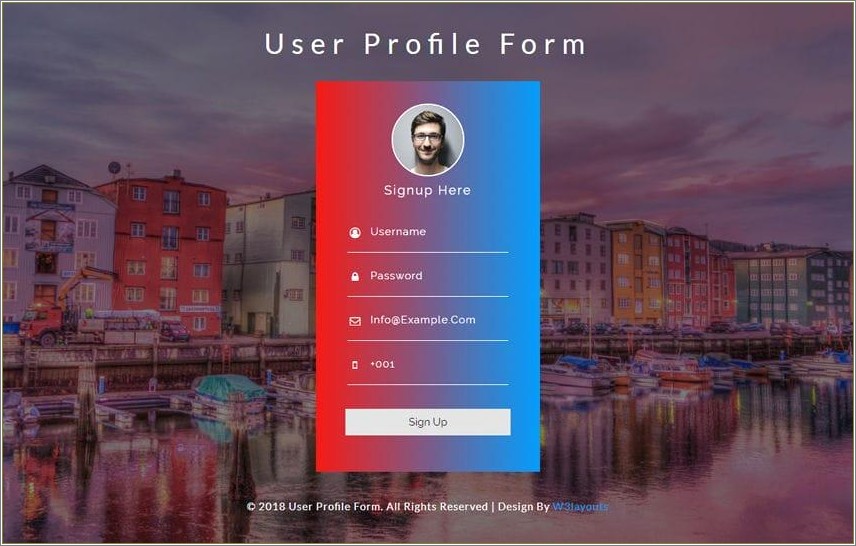 Free Html Template For User Profile