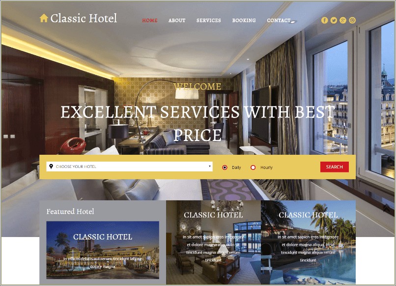 Free Html5 Responsive Templates For Hotels