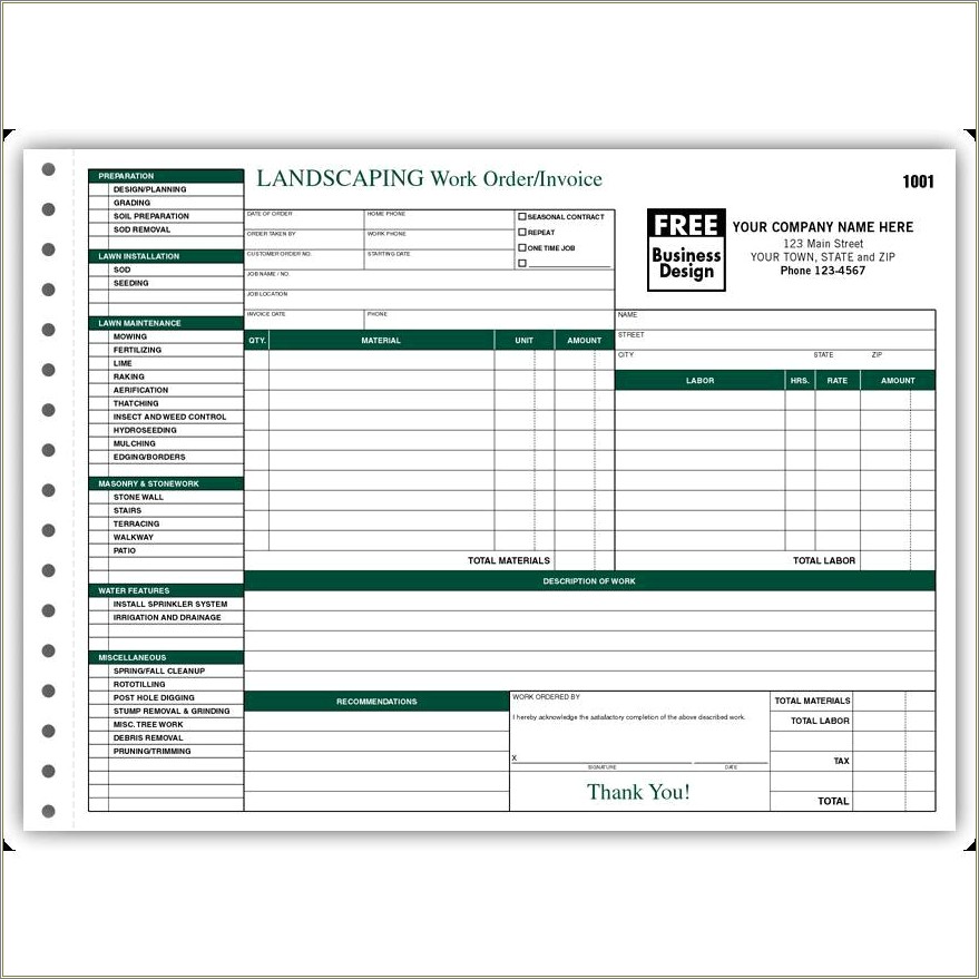 Free Landscape Lawn Service Weekly Template
