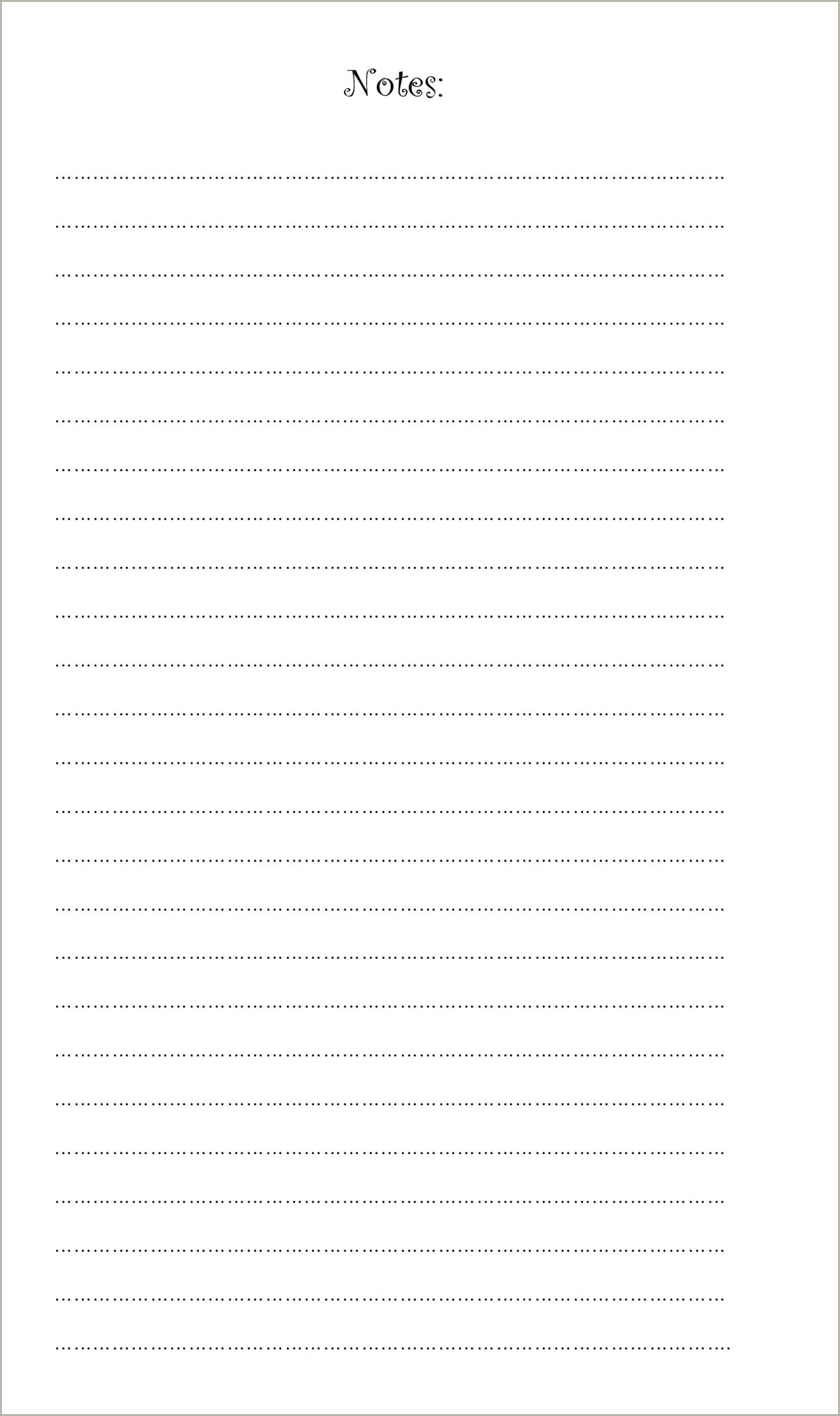 Free Lined Paper Template With Initials