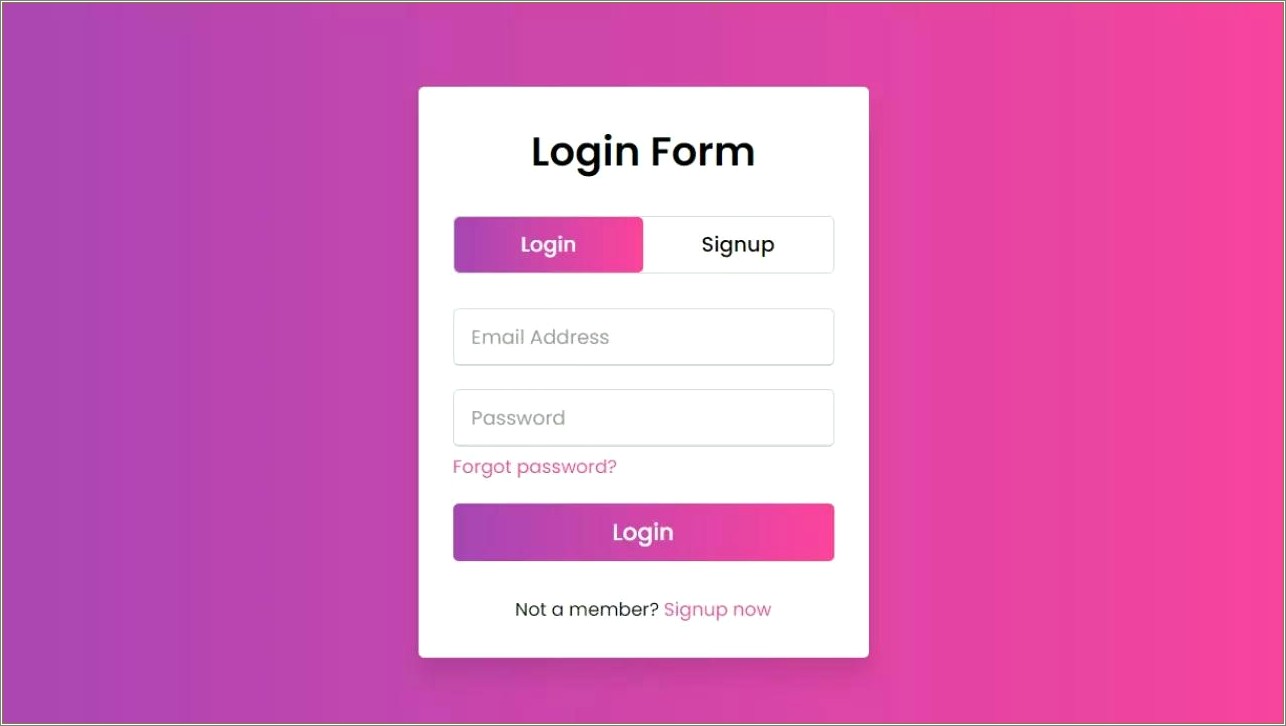 Free Login And Registration Template Css