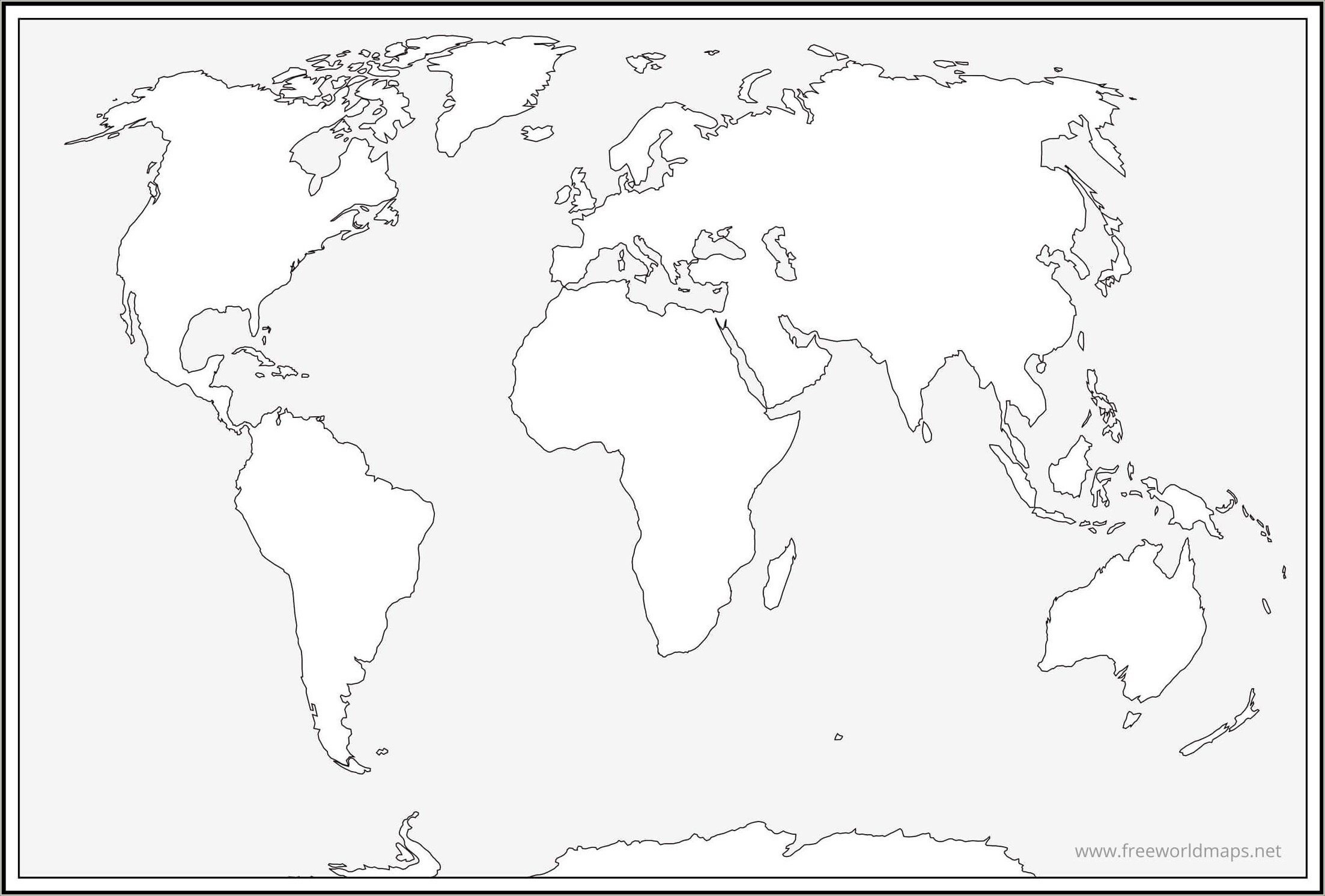 Free Map Of The World Template